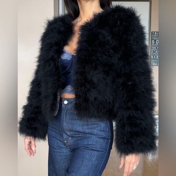 ❌SOLD ON MY INSTAGRAM FOX The Label Black Feather Jacket - Picture 5 of 13